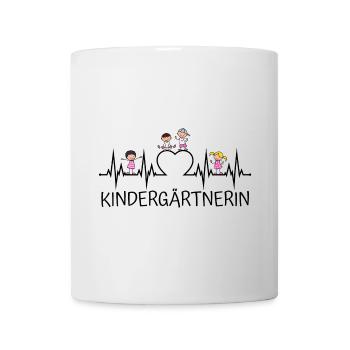 Kindergärtnerin Herzschlag - Tasse - Weiß - Vorne