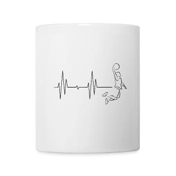 Basketball Herzschlag slamdunk Symbol Puls icon - Tasse - Weiß - Vorne