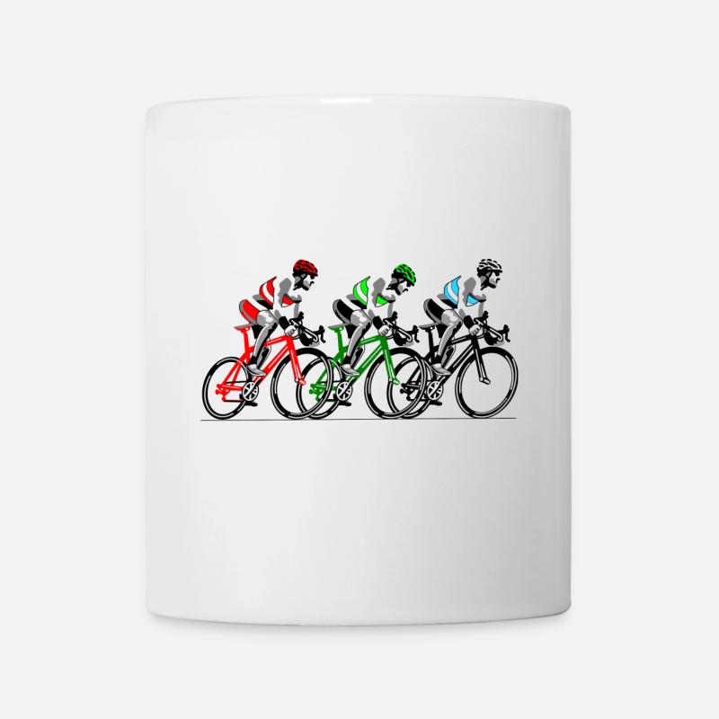 Drei Radfahrer unterwegs - Tasse - Weiß