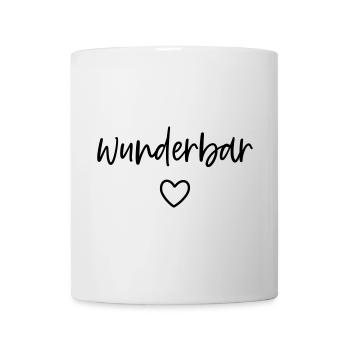 wunderbar Herz - Tasse - Weiß - Vorne