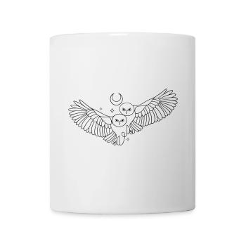 Eule Eulen Mond Liebe Infinity - Tasse - Weiß - Vorne