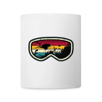 Retro Diver Sunset Silhouette - Mug - white - Front