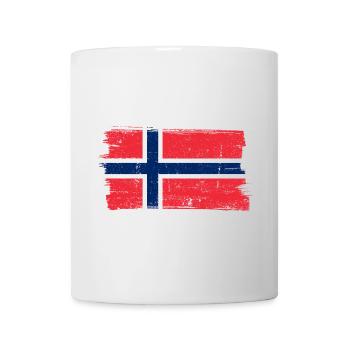 Norwegian Flag Brush Cross - Mug - white - Front