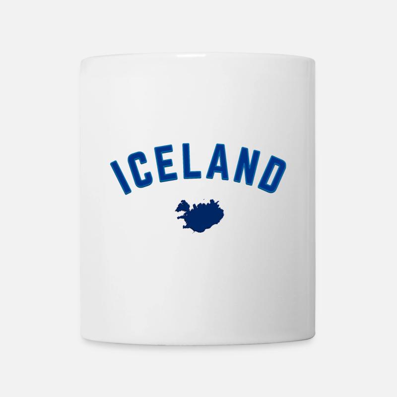 Iceland Blau Karte Bogen Design - Tasse - Weiß