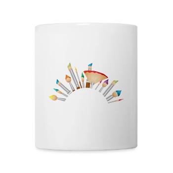 demi-cadre à partir d’un ensemble de pinceaux colorés - Mug blanc - blanc - Devant