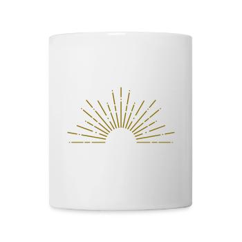Sonnenaufgang Grafik Gold Sonne - Tasse - Weiß - Vorne