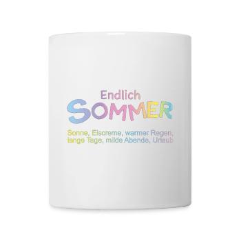 Endlich Sommer: Pastellfarben - Tasse - Weiß - Vorne