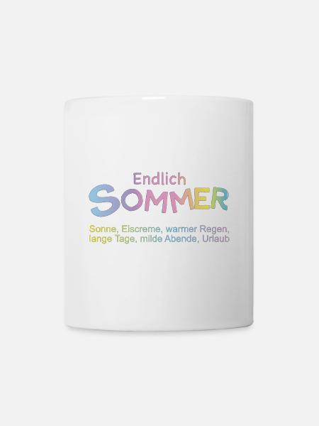Endlich Sommer: Pastellfarben - Tasse - Weiß