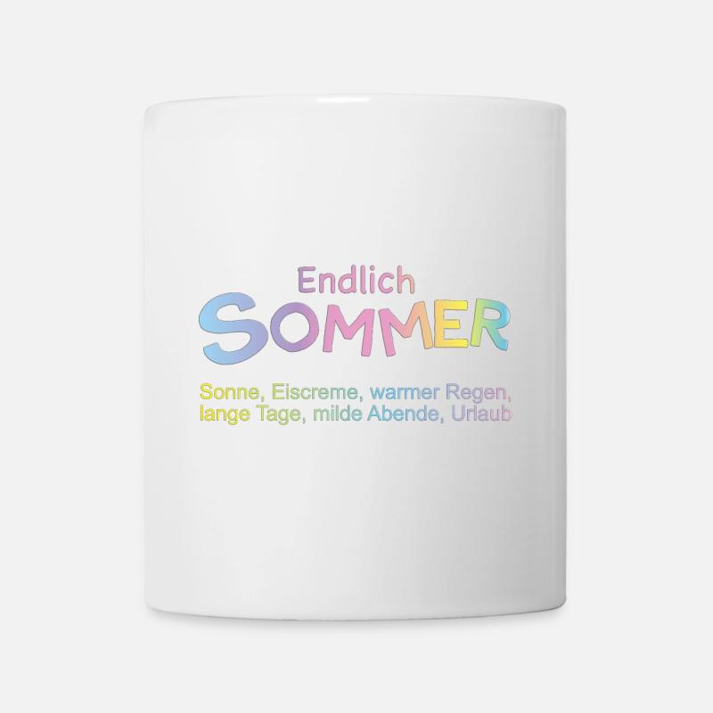 Endlich Sommer: Pastellfarben - Tasse - Weiß