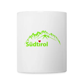 Berge, Urlaub, Südtirol - Tasse - Weiß - Vorne