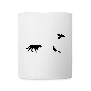Vorstehhund & Fasane Silhouette - Tasse - Weiß - Vorne