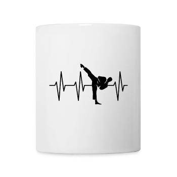 fighting fighter karate martial arts heartbeat pulse - Mug - white - Front