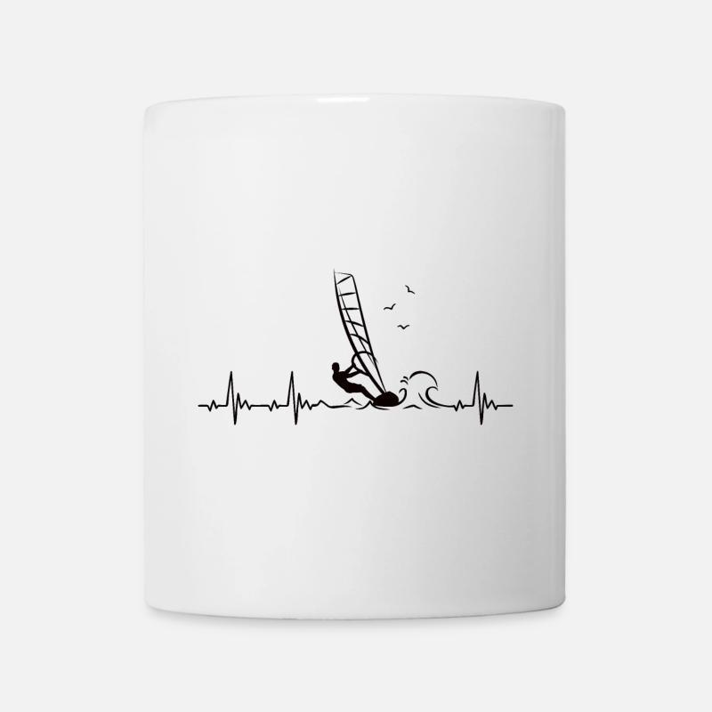 Windsurfing Heartbeat avec Windsurfer Pulse Frequency - Mug blanc - blanc