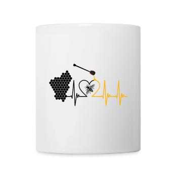 Abeille, miel, légumineuses, abeille, apiculteur, nid d’abeille - Mug blanc - blanc - Devant