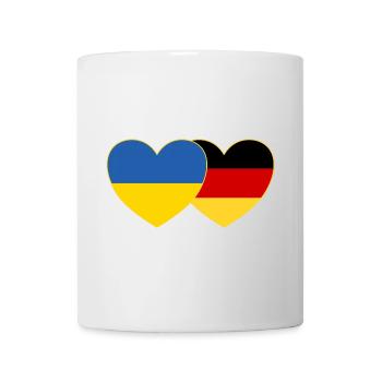 Ukraine Germany Heart Flag - Mug - white - Front