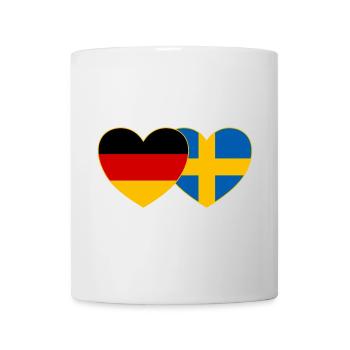 Deutschland Schweden Flagge Herz - Tasse - Weiß - Vorne
