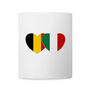 Belgium Italy Flag Heart - Mug - white - Front
