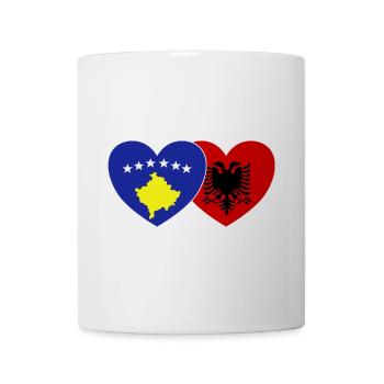 Kosovo Albanie Drapeau Cœur - Mug blanc - blanc - Devant