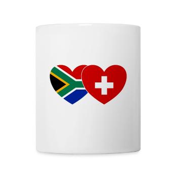 Südafrika Schweiz Flagge Herz - Tasse - Weiß - Vorne