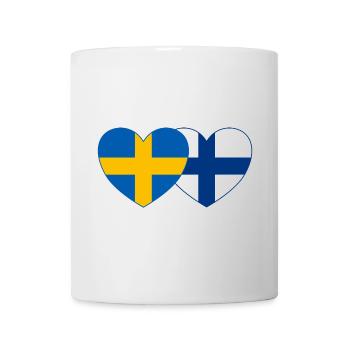 Suède Finlande Flag Heart - Mug blanc - blanc - Devant