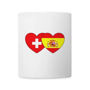 Suisse Espagne Drapeau Cœur - Mug blanc - blanc - Devant