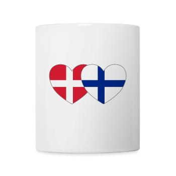 Danemark Finlande Flag Heart - Mug blanc - blanc - Devant