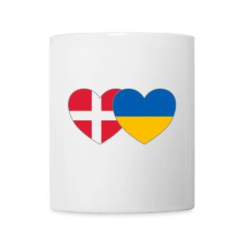 Dänemark Ukraine Flagge Herz - Tasse - Weiß - Vorne