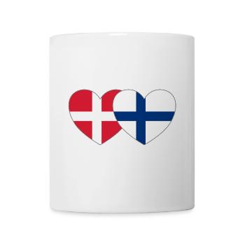 Danemark Finlande Flag Heart - Mug blanc - blanc - Devant