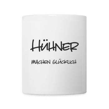 Hühner machen glücklich - Tasse - Weiß - Vorne