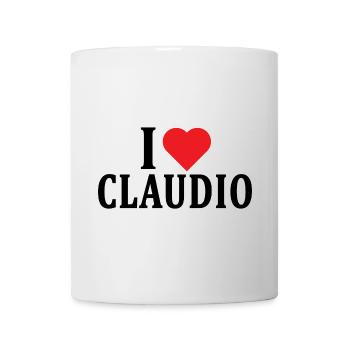 T-Shirt Ich liebe Claudio T-Shirt Geschenkidee - Tasse - Weiß - Vorne