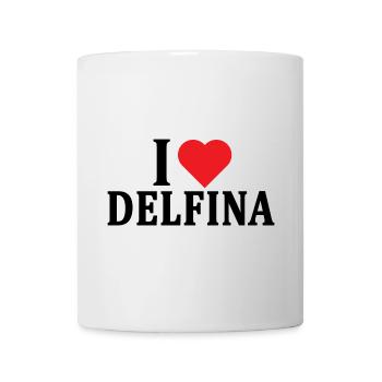 T-Shirt Ich liebe Delfina T-Shirt Geschenkidee - Tasse - Weiß - Vorne