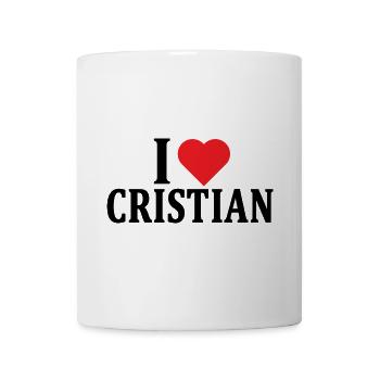 T-shirt J’adore Cristian t-shirt idée cadeau - Mug blanc - blanc - Devant