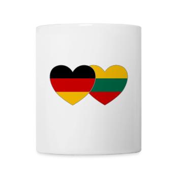 Deutschland Litauen Flagge Herz - Tasse - Weiß - Vorne