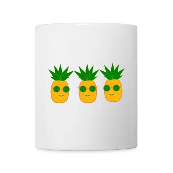 T-shirt d’été Ananas avec lunettes de soleil - Mug blanc - blanc - Devant