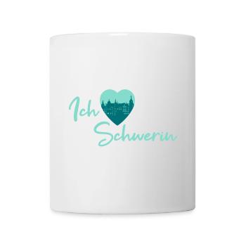Ich liebe Schwerin - Schriftzug - Tasse - Weiß - Vorne