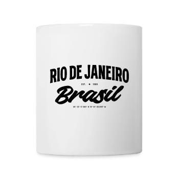 Rio de Janeiro, Brésil Script Banner - Mug blanc - blanc - Devant