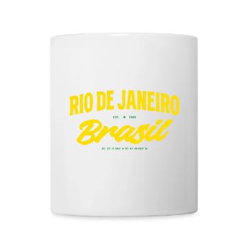 Rio de Janeiro Brasil Yellow Lettering - Mug - white - Front