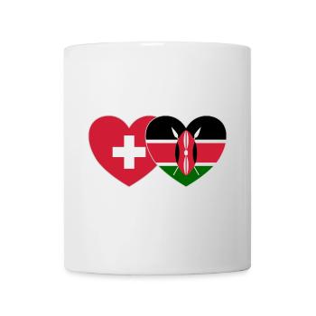 Switzerland Kenya Flag Heart - Mug - white - Front