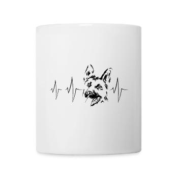 German Shepherd Icon Illustration Heartbeat Icon - Mug - white - Front