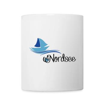 North Sea design with sailboat - Mug - white - Front