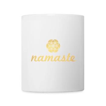 Namaste Yoga Gold Flower of Life Shanti Ornament - Tasse - Weiß - Vorne
