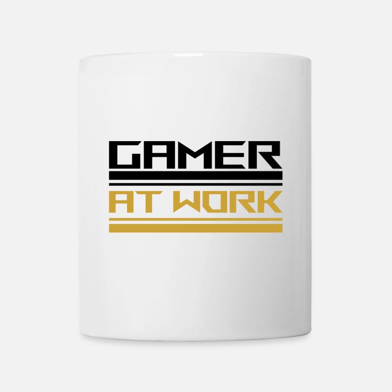 Gamer at work black - Mug - white