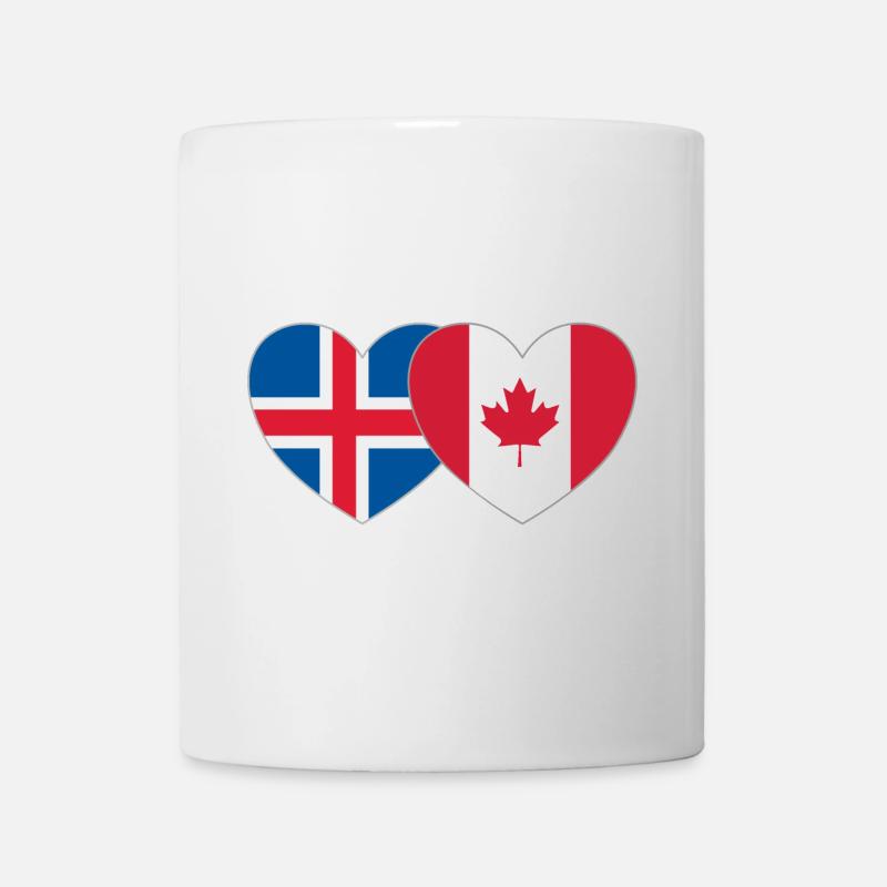Island Kanada Flagge Herz - Tasse - Weiß