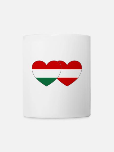 Ungarn Österreich Flagge Herz - Tasse - Weiß