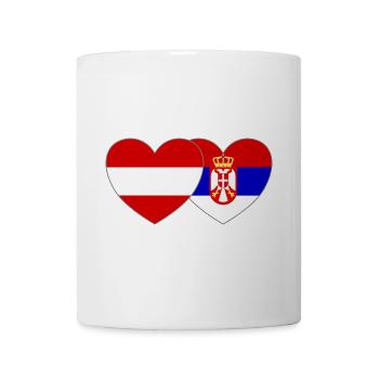 Austria Serbia Flag Heart - Mug - white - Front