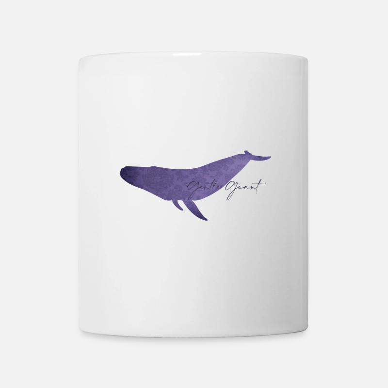 Sanfter Wal Blumendesign - Tasse - Weiß