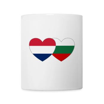 Hollande Bulgarie Drapeau Cœur - Mug blanc - blanc - Devant
