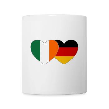 Irland Deutschland Flagge Herz - Tasse - Weiß - Vorne