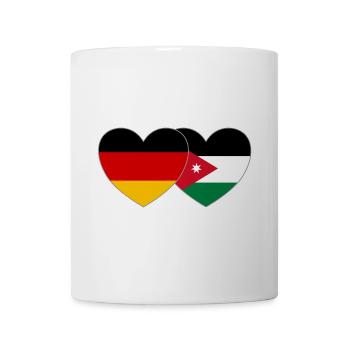 Allemagne Jordanie Drapeau Coeur Large - Mug blanc - blanc - Devant