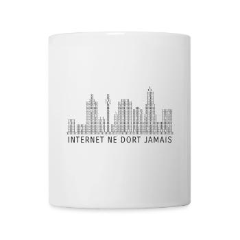 Internet ne dort jamais - Mug blanc - blanc - Devant